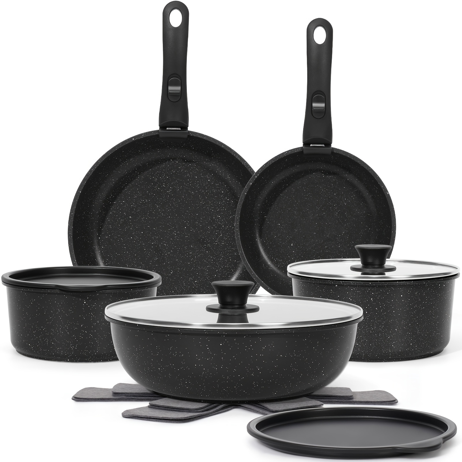 Kitchen Gadgets Essential - 15 Pots And Pans Set Set,
