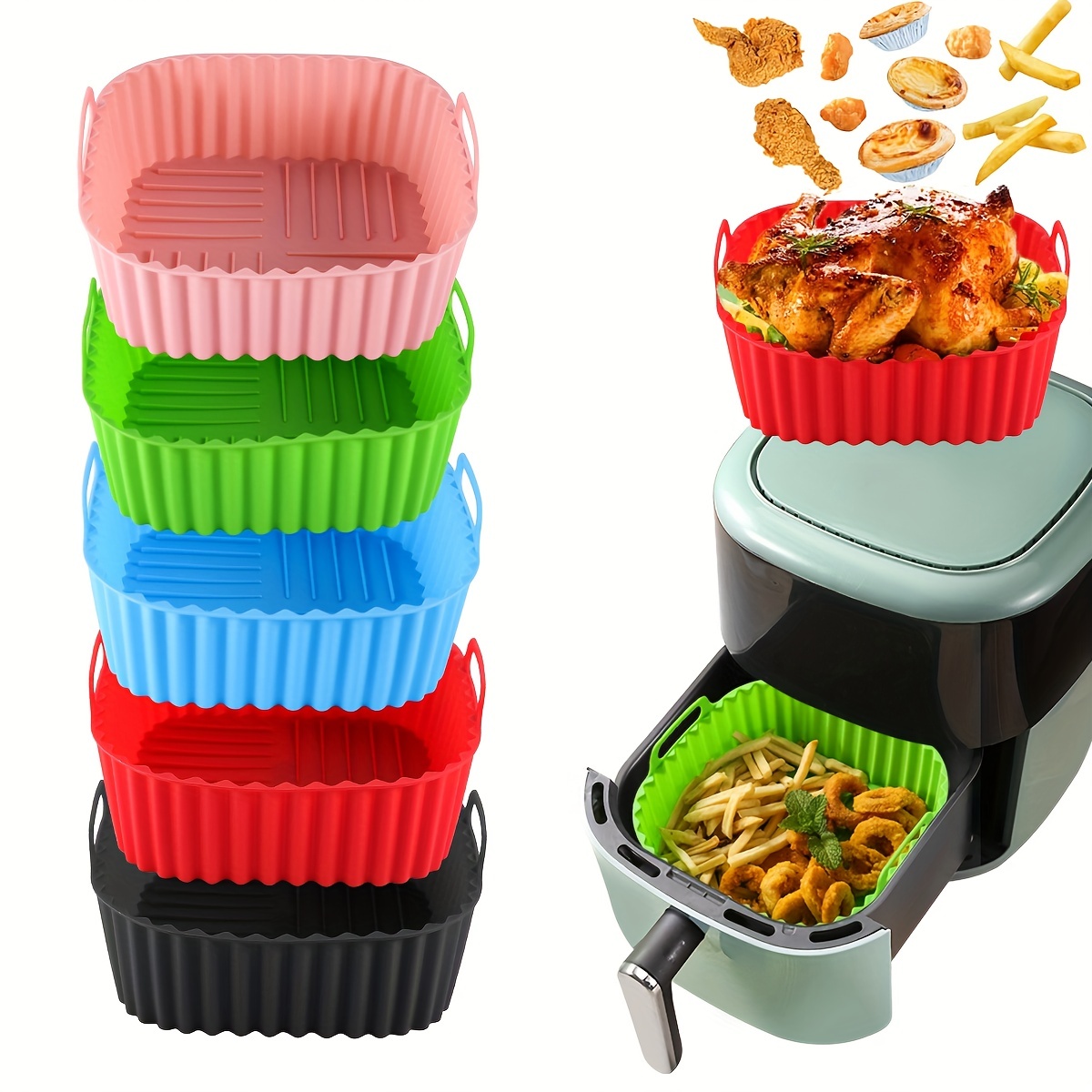 Kitchen Gadgets Design - 1 square silicone air fryer liner