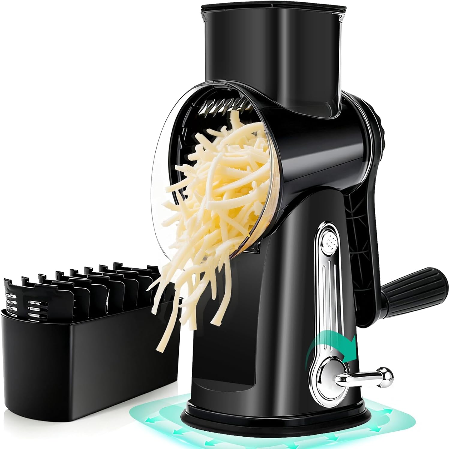 Kitchen Gadgets Useful - Rotary Cheese Grater with 5 Blades