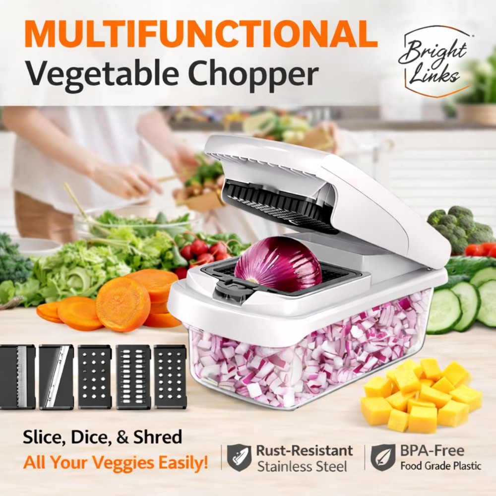 12-in-1 Vegetable Chopper with - Mandoline Slicer reseña y precio