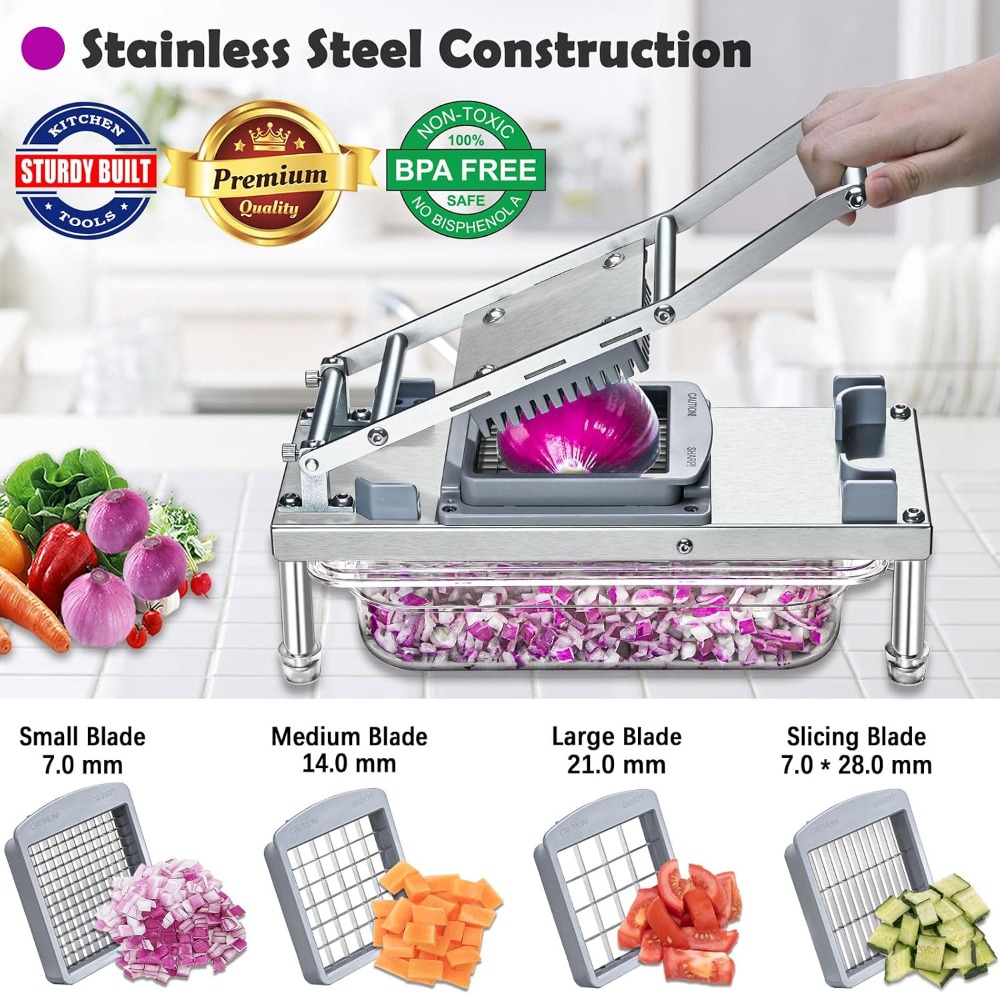 Stainless Steel Vegetable Chop - Mandoline Slicer reseña y precio