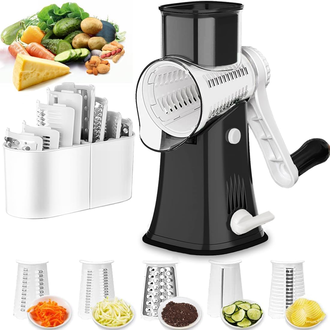 5-in-1 Rotary Cheese Grater &  - Mandoline Slicer reseña y precio