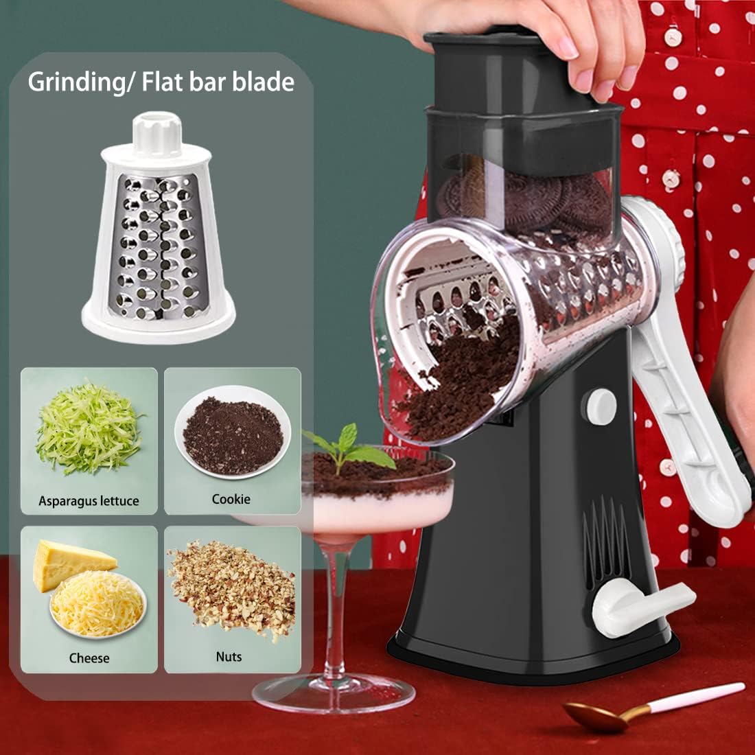 5-in-1 Rotary Cheese Grater &  - Mandoline Slicer reseña y precio