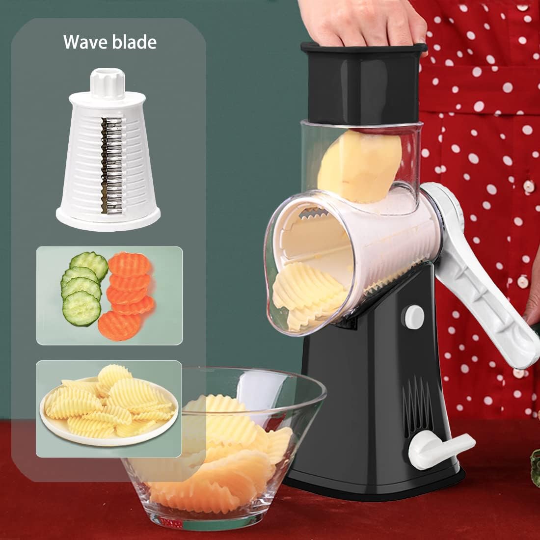 5-in-1 Rotary Cheese Grater &  - Mandoline Slicer reseña y precio