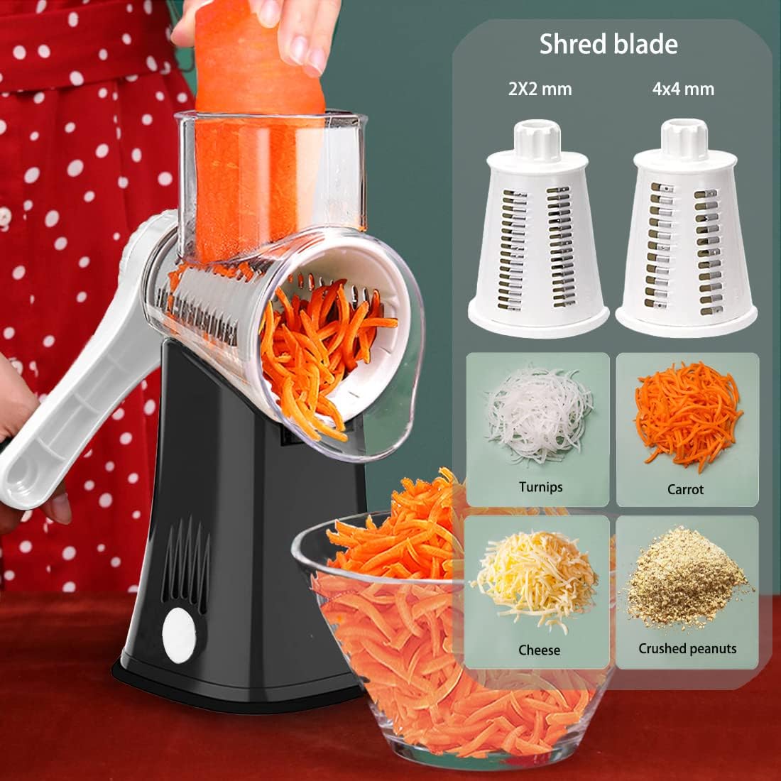 5-in-1 Rotary Cheese Grater &  - Mandoline Slicer reseña y precio