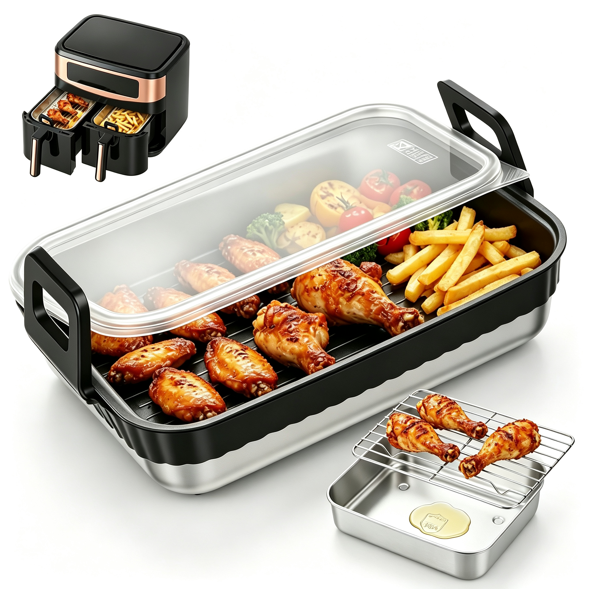 Stainless Steel Baking Pan wit - Kitchen Gadgets Air Fryer reseña y precio