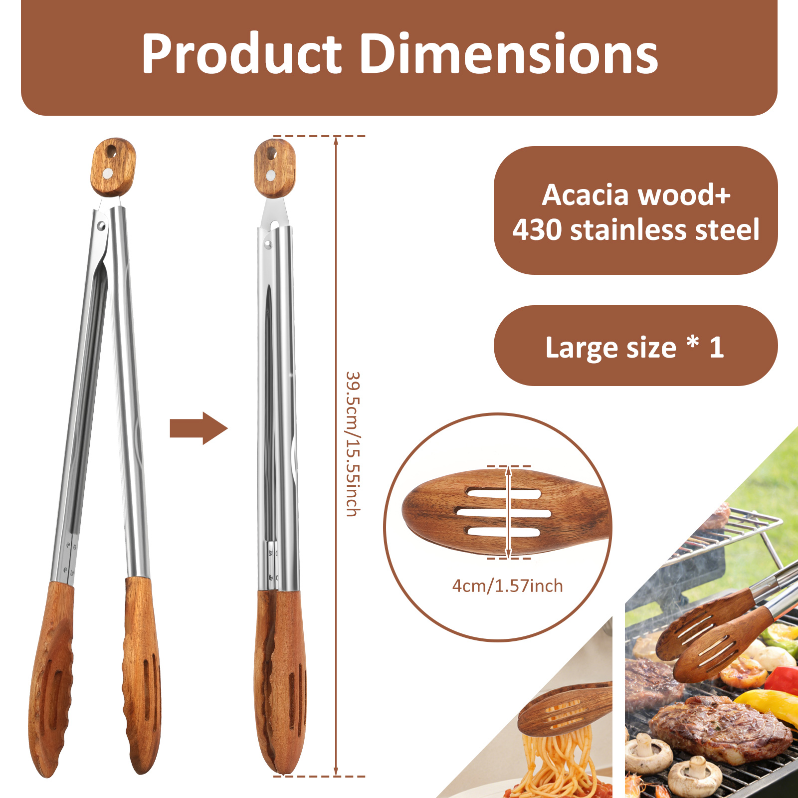 Wooden Kitchen Cooking Tongs B - Kitchen Gadgets Design reseña y precio