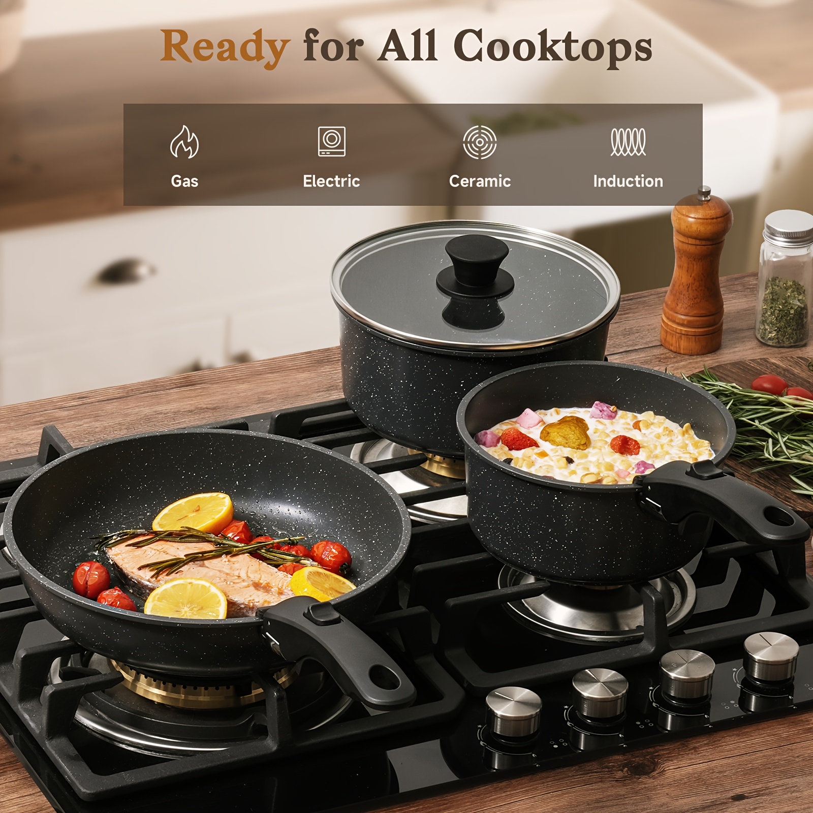 15 Pots And Pans Set Set, Non- - Kitchen Gadgets Essential reseña y precio