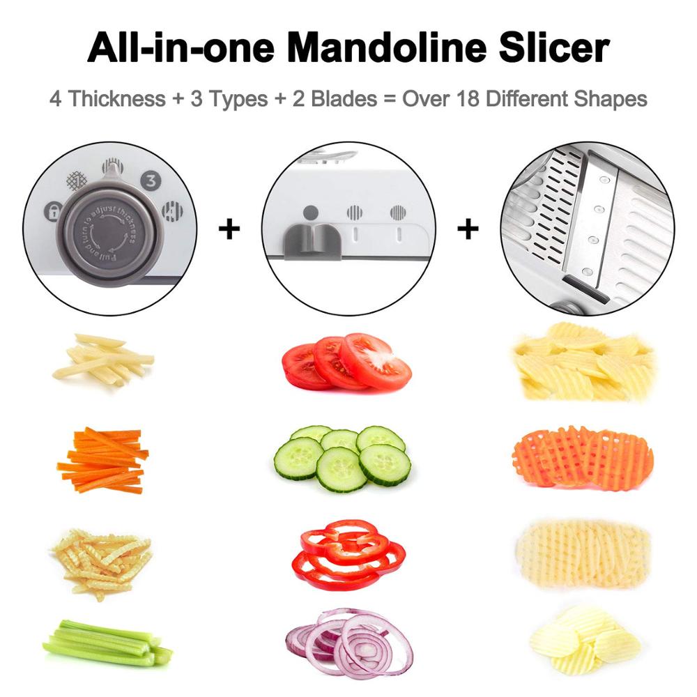 LMETJMA 18 Types Adjustable Ma - Mandoline Slicer reseña y precio