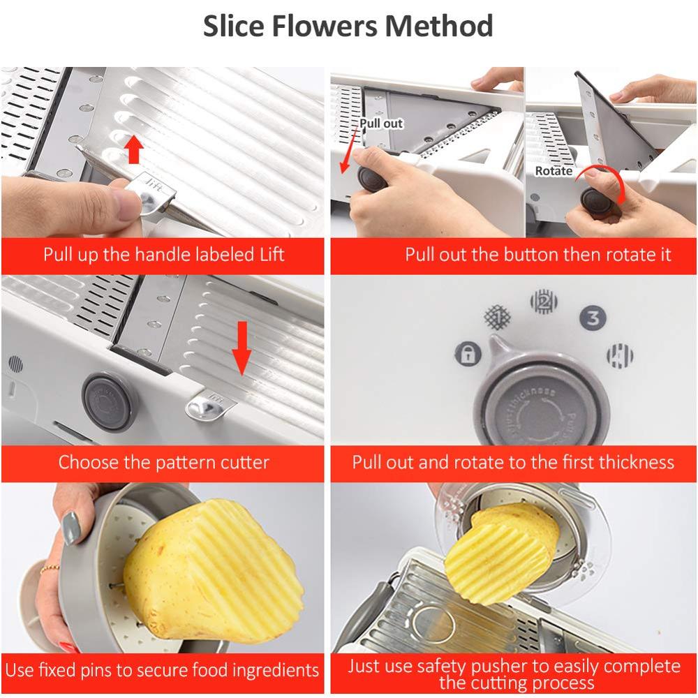 LMETJMA 18 Types Adjustable Ma - Mandoline Slicer reseña y precio