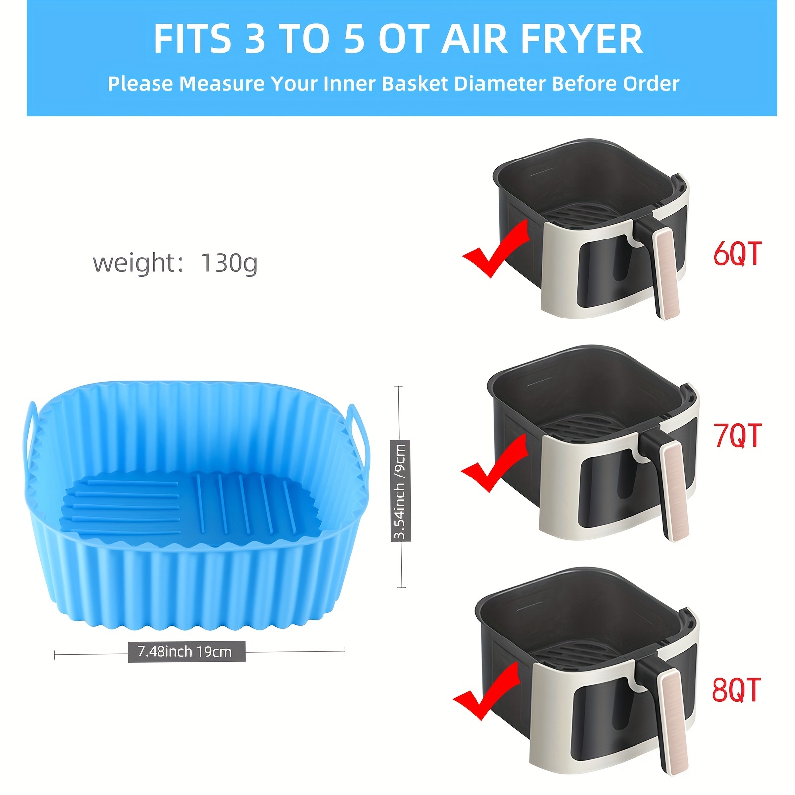 1 square silicone air fryer li - Kitchen Gadgets Design reseña y precio