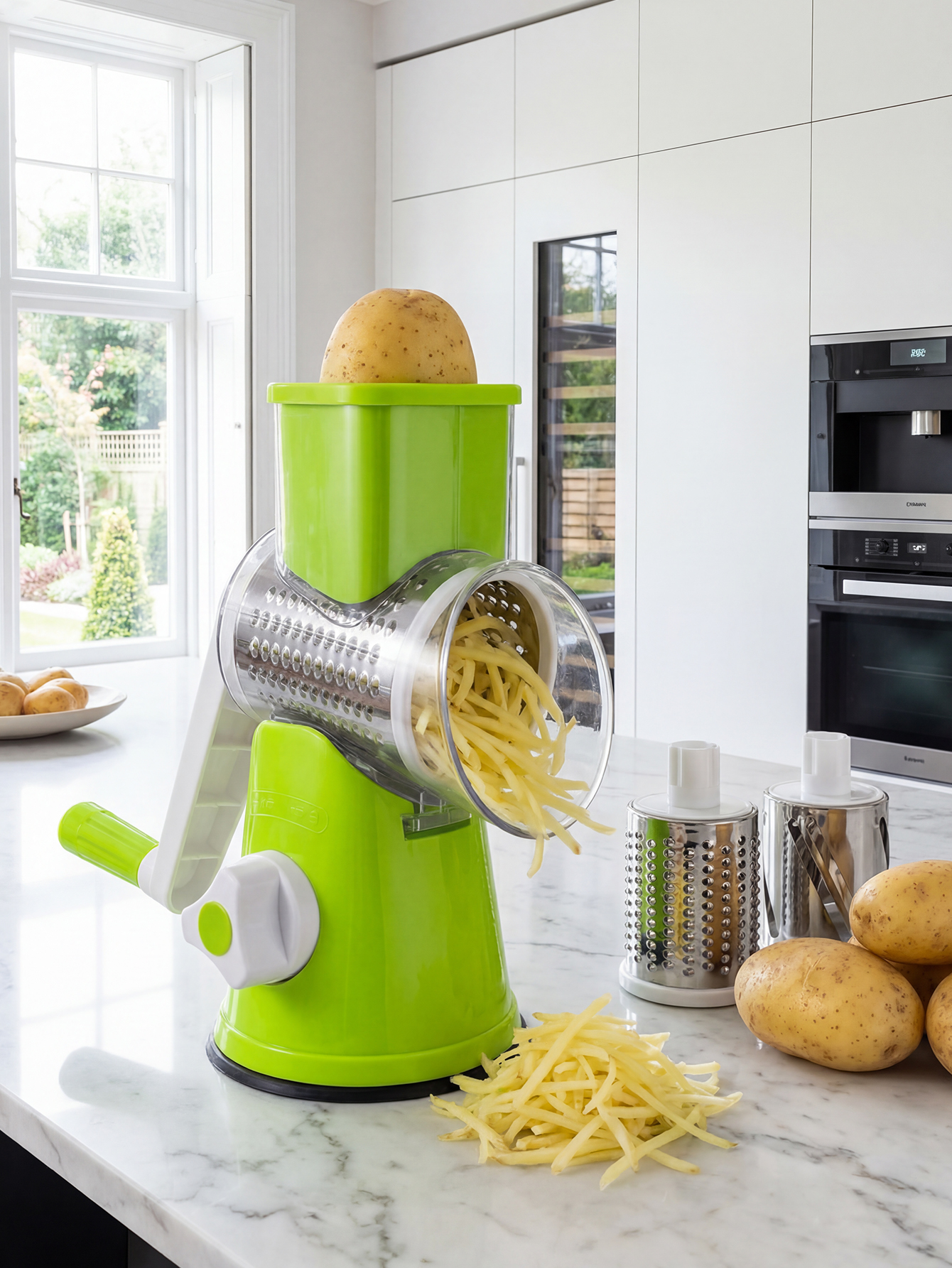 Rotary Cheese Grater with Hand - Mandoline Slicer reseña y precio