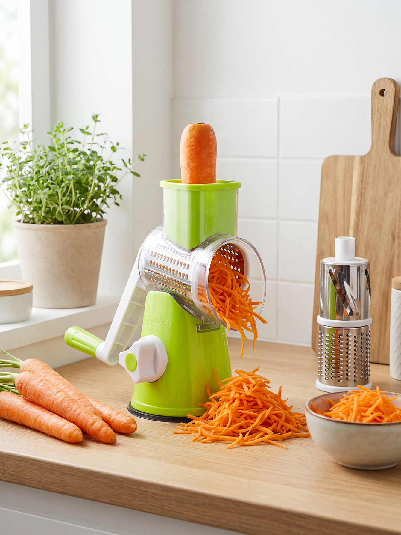 Rotary Cheese Grater with Hand - Mandoline Slicer reseña y precio