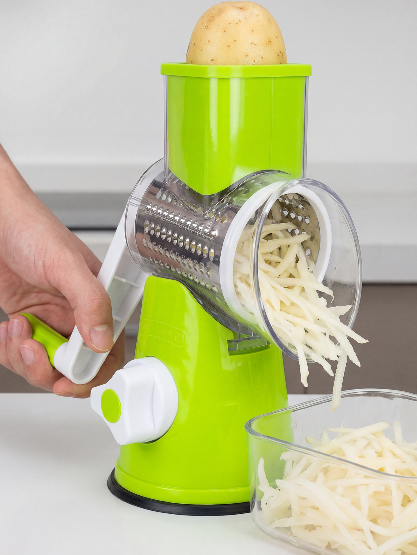 Rotary Cheese Grater with Hand - Mandoline Slicer reseña y precio