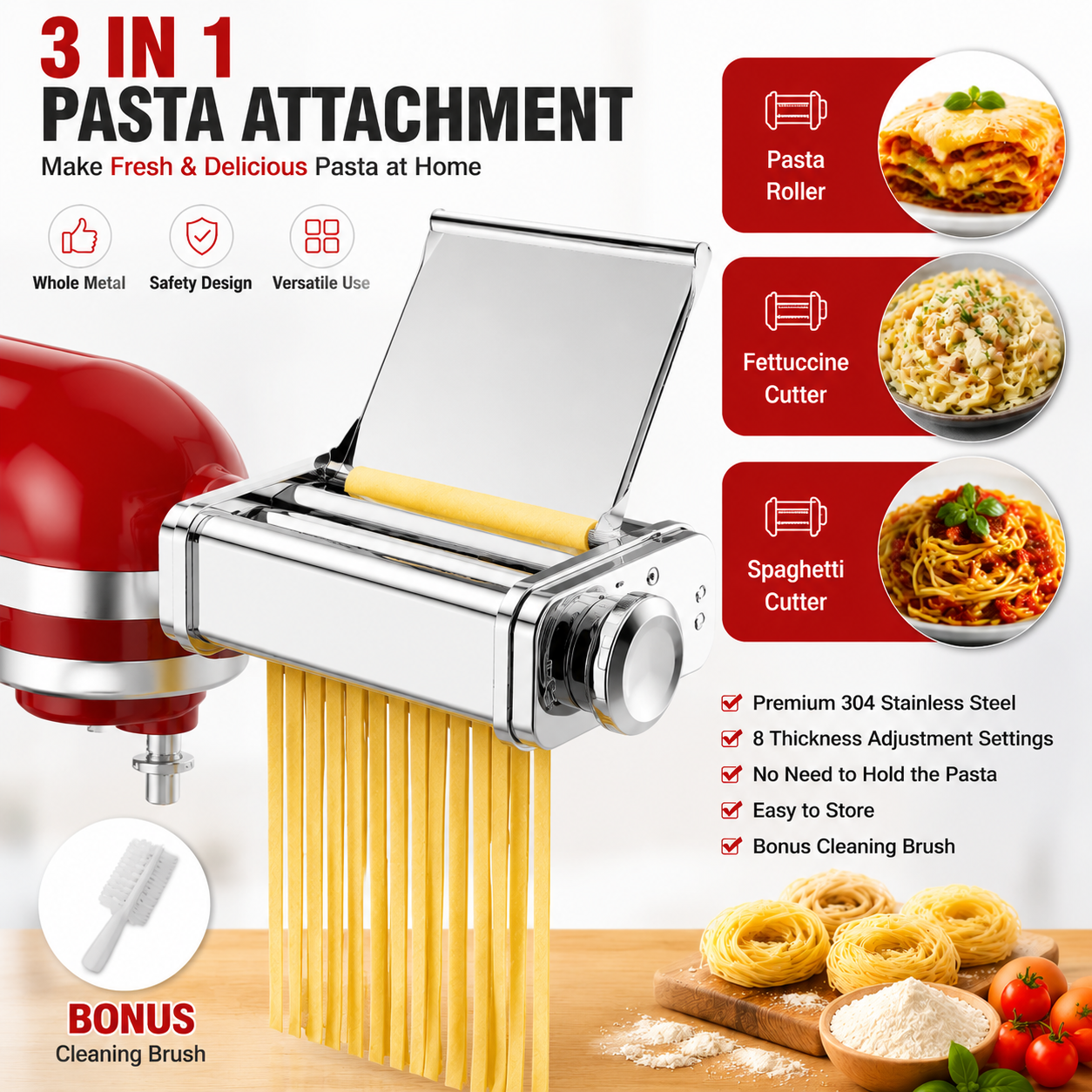 Gvode 3 in 1 Pasta Attachment  - Kitchen Gadgets Useful reseña y precio
