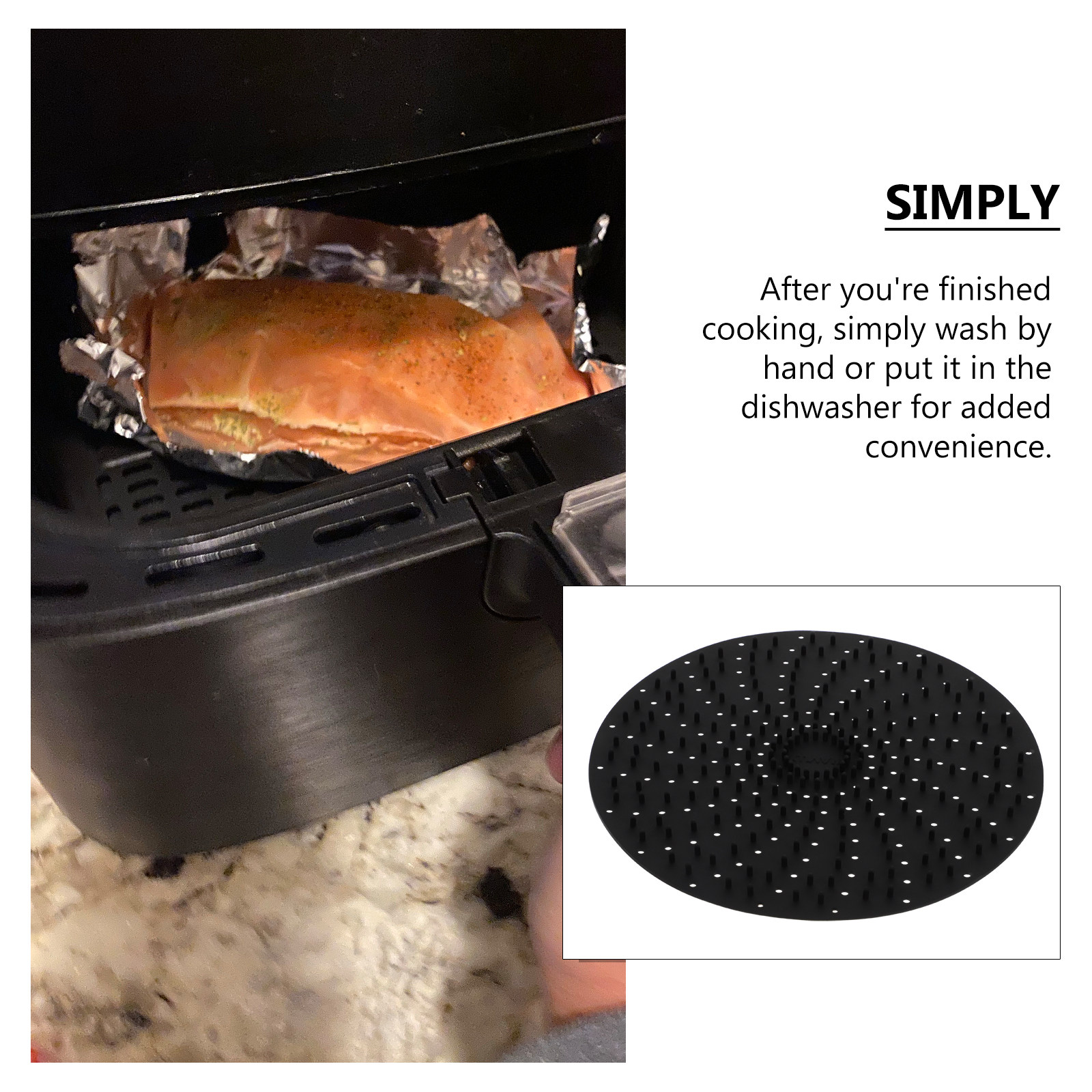 1Pcs Silicone Air Fryer Mat Re - Kitchen Gadgets Air Fryer reseña y precio